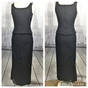 Niva by Embex Black Silk Two Piece Beaded Set 8